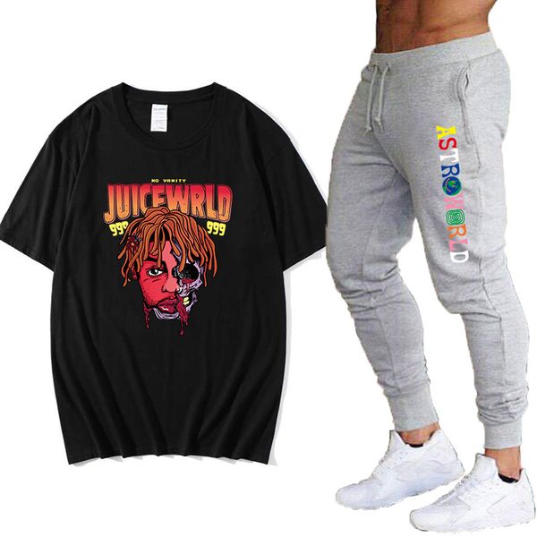 

2020summer men's t-shirt hip-hop o-neck short-sleeved casual printing decoration street clothing tee men's fitness pants sui, Gray