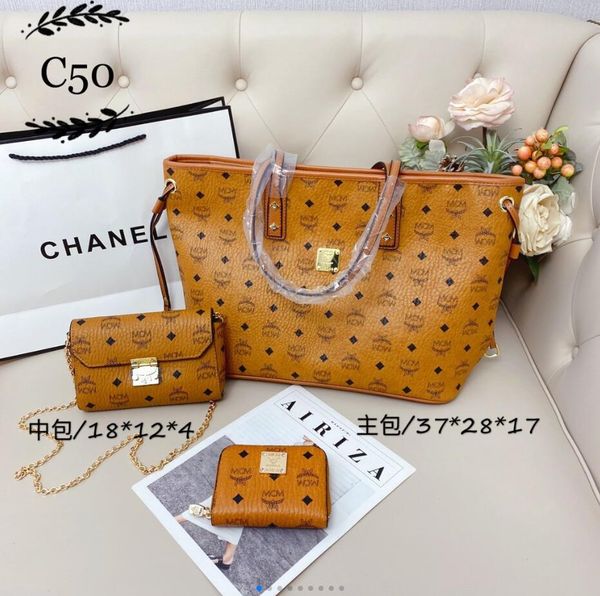 

2020 3pcs set classic designer womens handbags ladies tote leather clutch shoulder bags female purse with wallet tote 001
