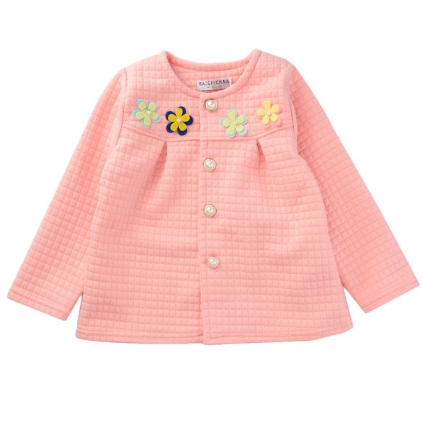 

han edition long sleeve cotton flower decorated baby girls twinset, Blue;gray