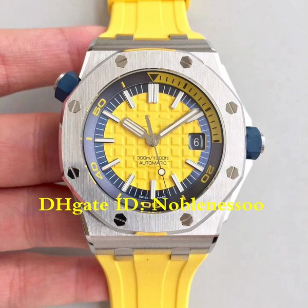 

7 цветов для мужчин offshore diver 42мм желтый коммутируемого 15710st часы резиновые ленты 15710 швейцарский cal.3120 автоматические движени, Slivery;brown
