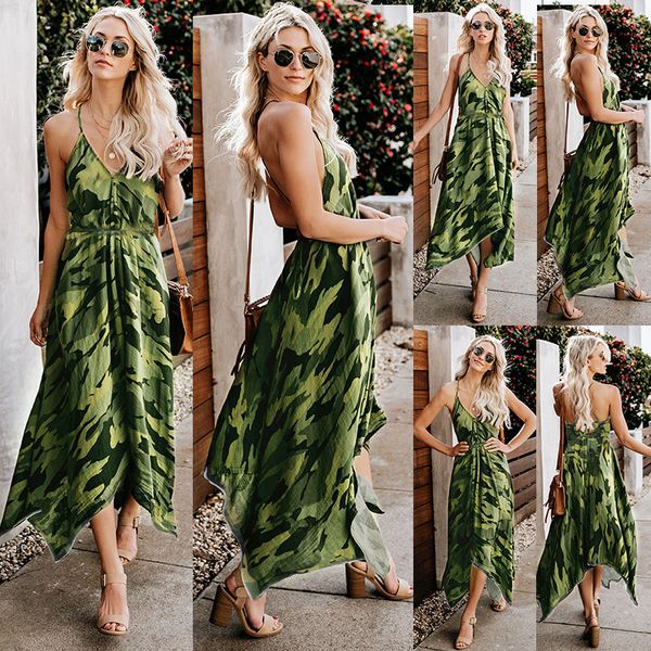 

сексуальная камуфляж печати рукавов дырявый эластичный пояс нерегулярные платье, Black;gray