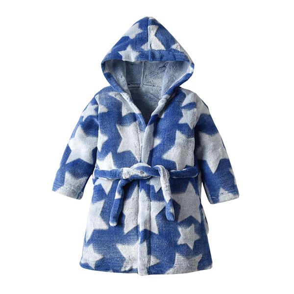 

children's pajamas toddler kids boys girls star hooded flannel bathrobes towel night-gown sleepwear pyjamas kids #3o11, Blue;red