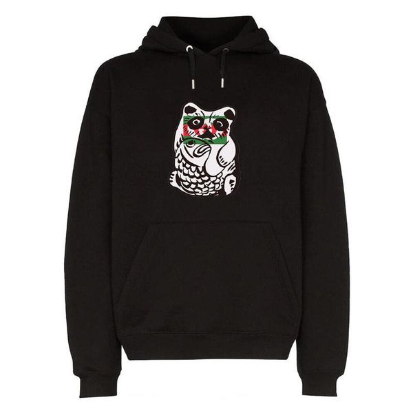 

hoodie 2020 men year of the rat animal printing plus бархатная толстовка с капюшоном мужской хлопок пуловер с длинным рукавом ou code new st, Black