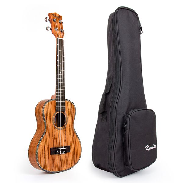 

kmise travel ukulele tenor thin body ukelele kit zebrawood 26 inch 18 fret uke 4 string hawaii guitar with gig bag