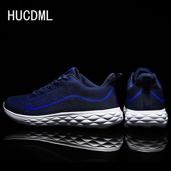 

hucdml new breathable sneakers ultralight design comfortable men's casual shoes tenis masculino adulto big size 39-47, Black