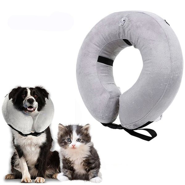 

protective inflatable recovery collar for dogs and cats soft pet cone does not block vision e-collar designed to prevent pets from touching