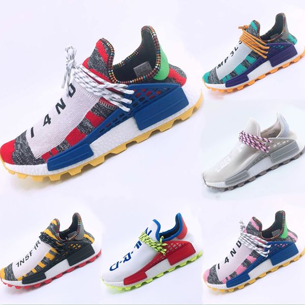 

2019 Hu Human Race Primeknit Дышащие кроссовки Pharrell Williams Human Race Buffer Пена Спортивная обувь Eur: 36-47