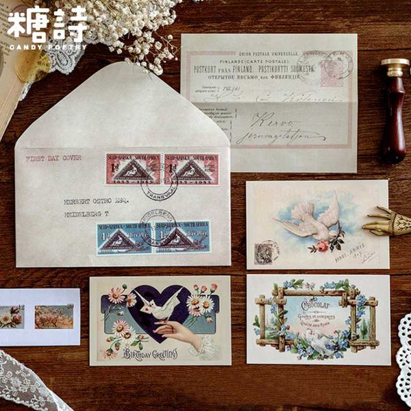 

10pack vintage european decoration material envelope letter paper sticker students diy for wedding invitation festival wishes