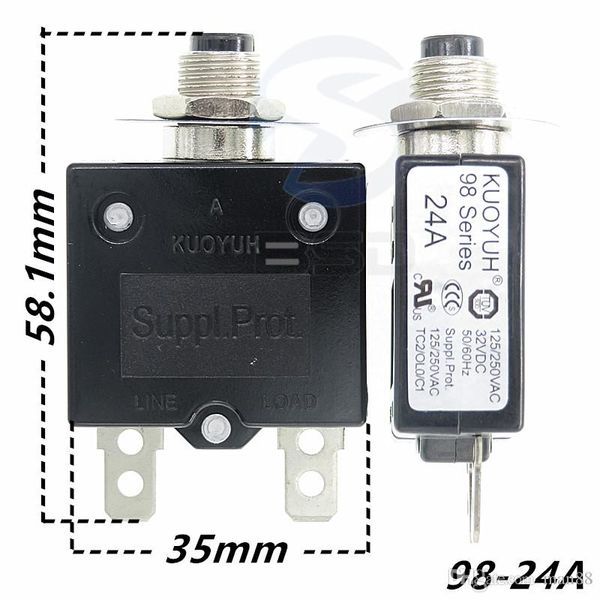 

taiwan kuoyuh 98 series-24a overcurrent protector overload switch