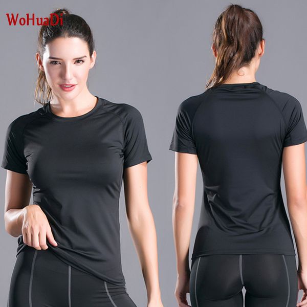 

wohuadi plus size xxl women's sports yoga wear short sleeve pro quick- gym tights outdoor running training top, White;red