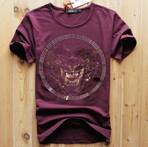 

оптовые люди конструкция роскошного алмаза мода тенниска футболка мужчины прикольные футболки бренд хлопок топы и тройники cn03, White;black