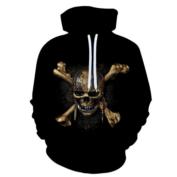 

men's hoodies & sweatshirts 3d design skull hoodie men women hipster hip hop sportswear tracksuits sweatsh, Black