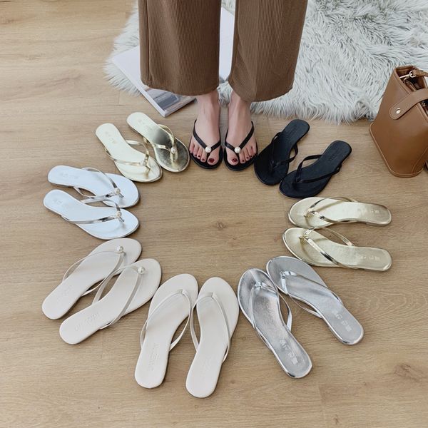 

summer women shoes woman flip flops female comfort flat cool casual shoes solid gold silver pearl beach flip flop slides slipper, Black