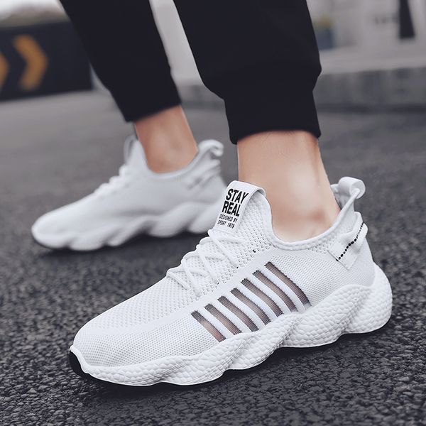 

heflashor outdoor casual shoes men breathable walking designer leisure comfortable shoe flying weave shoes chaussures de sport, Black