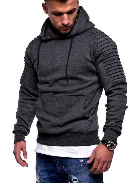 

autumn thick sports mens sweatshirts fitness pullover slim male clothing plus size fold mens hoodies spring, Black