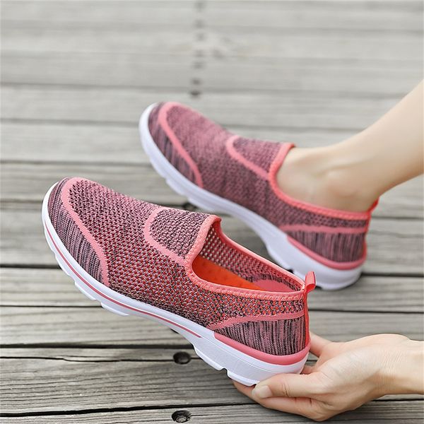 

xiniu women's mesh flat shoes slip-on cotton casual shoes for woman walking stripe casual soft zapato #0704, Black