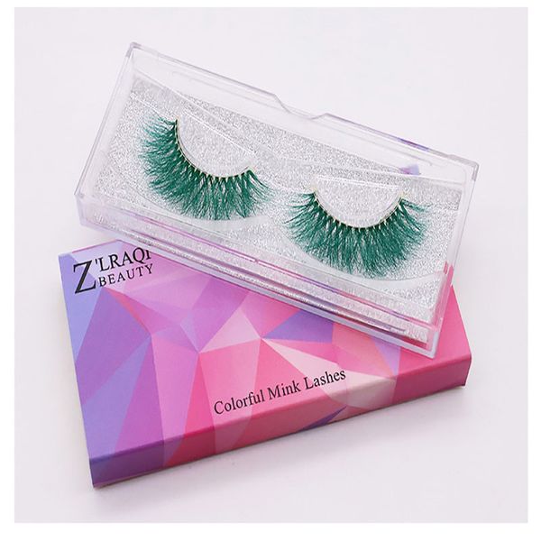 

pack of 10 pieces colorful mink eyelashes soft transparent stem handmade 9d eyelashes colorful mink lashes