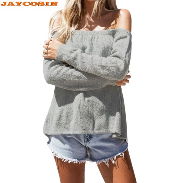 

jaycosin fashion design women spring long sleeve knitted solid bandage sweater blouse sweater new, White;black