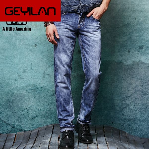 

brand mens jeans straight cotton jeans for men high end denim ala master men fashion designer pants 38 size, Blue