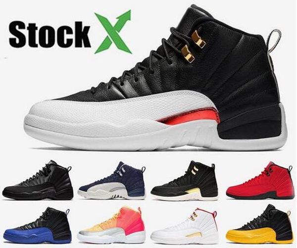 

new arrival 2019 men basketball shoes 12s reverse taxi game balls royal french blue red winterized black white fiba bulls sports sneakers