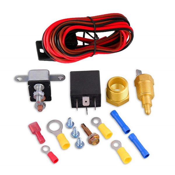 

yfashion 60a car relay harness electric cooling fan thermostat harness assembly temperature sensor switch