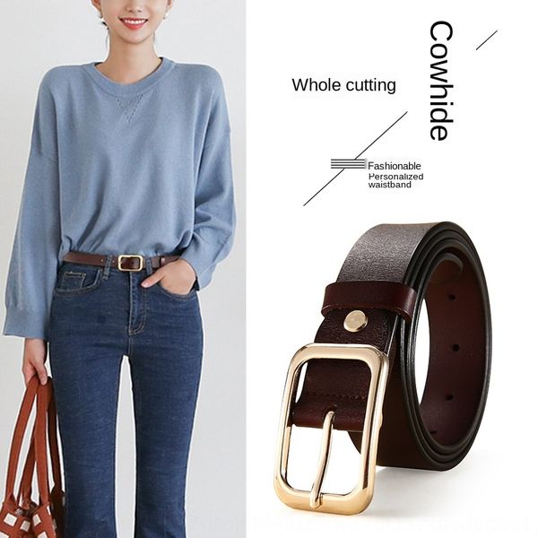 

women's leather genuine leather pin buckle cowhide decorative women's pin belt casual fashion trousers belt, Black;brown