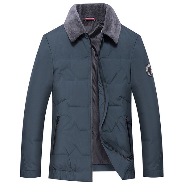 

down jacket men's middle-aged men's new business solid color warm thickened down coat wear in autumn and winter yt-a9617, Black