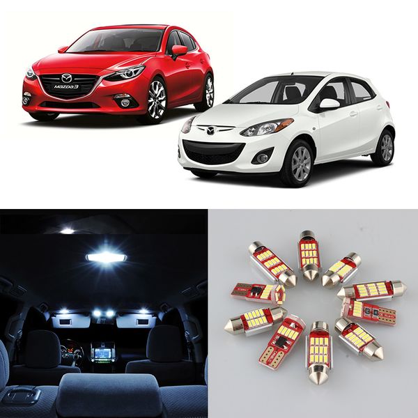 

white car auto bulbs interior map reading dome led light kit for 2004-2015 2016 2017 2018 2 3 trunk license plate lamp
