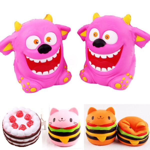 

new kids child cake pig monster burger slow rising scented squishy squeeze toy stress reliever gifts