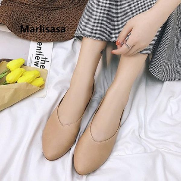

marlisasa zapatos de mujer women cute sweet brown slip on loafers lady casual spring & summer office shoes h2415, Black