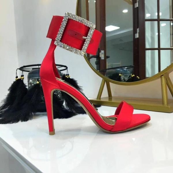 

woman sandals summer 2020 new slik stain peep toe super high heels pumps 11cm luxury crystal women sandals party dress shoes 41, Black