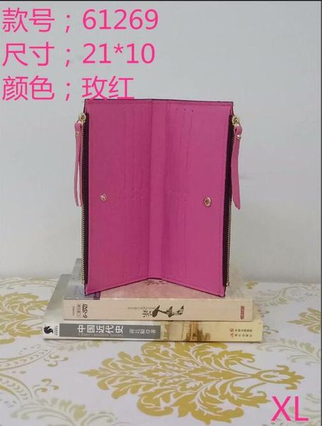 

61269wholesale "with box" leather multicolor date code short wallet card ladies and men's classic zipper pocket PU