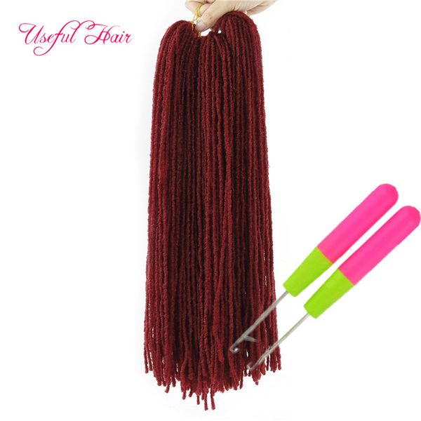 

dreadlocks sister locs crochet hair extensions synthetic hair hook gift 18 inch synthetic braiding hair straight for women passion twists, Black