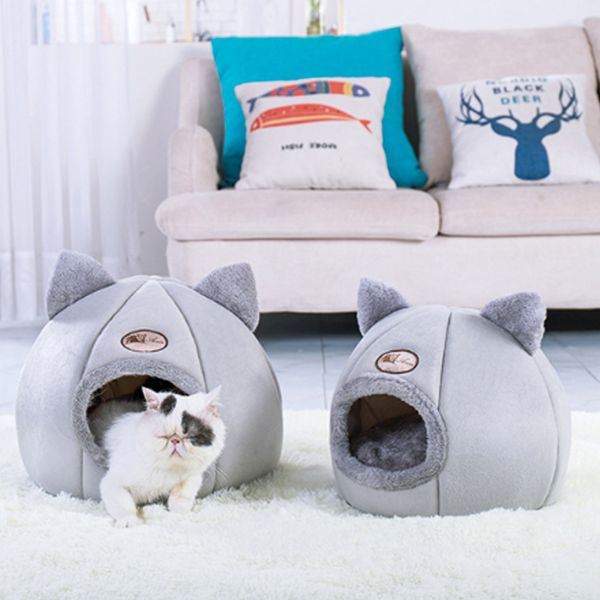 

winter 1pc pet dog cat bed & sofa warming dog house soft dog nest winter kennel for puppy cat plus size small medium dogs pet
