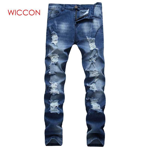 

Ripped Jeans for male European High Waist jeans men Streetwear Motorcycle Biker Men Hip Hop Slim trousers