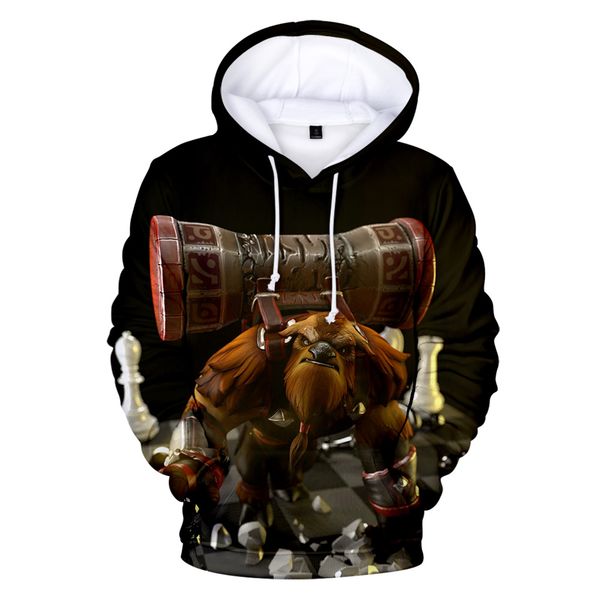 

auto chess 3d hoodies men women autumn winter fashion personality sweatshirt 3d print auto chess men's hoodie coats, Black