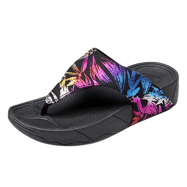 

women ladies fashion wedges loafer causal beach slipper shoes sandals leisure comfortable and soft round toe wedges shoes mar 28, Black