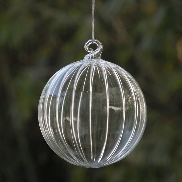 

небольшая упаковка елка украшение подвеска полосатый стеклянный шар рождество стеклянные подарки висит декоративный глобус