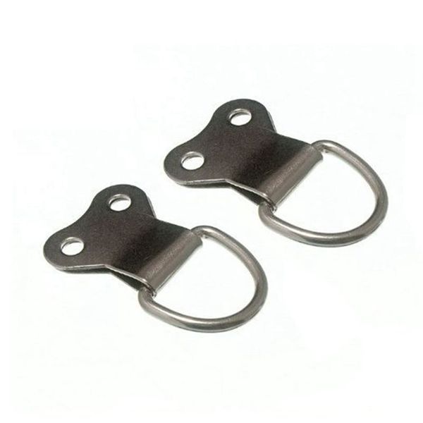 

new picture frame hanging d ring double np nickel plated with screws ( pack of 10