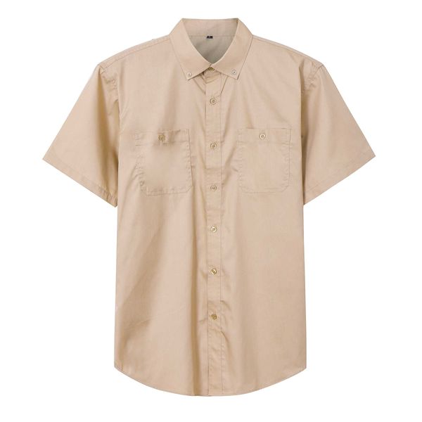 

oxford cotton shirt men 2019 summer brand new men shirt short sleeve slim fit chemise homme casual button down mens dress shirts, White;black