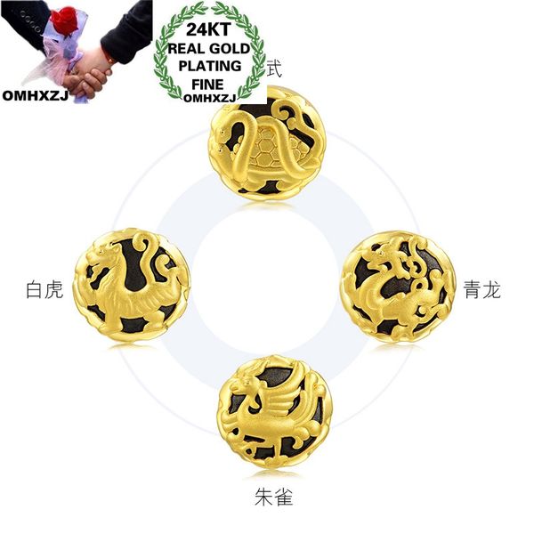 

omhxzj ca289 wholesale european fashion birthday gift mythical animals bracelet diy accessories 24kt gold pendant charm, Blue;slivery