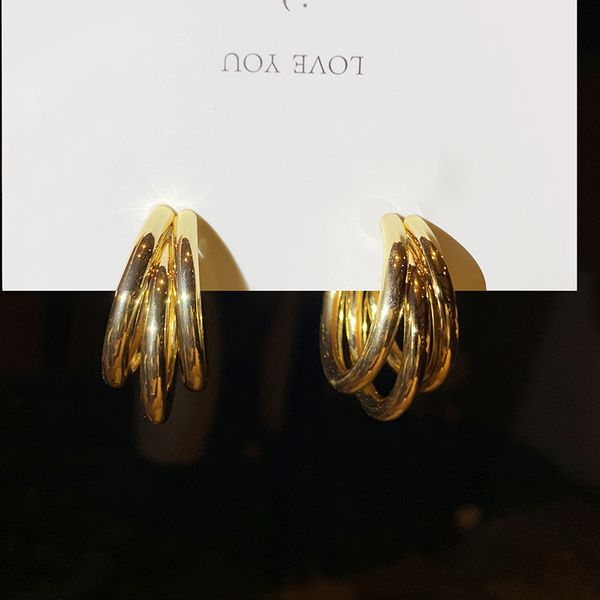 

xinwei wholesale niche design sense earrings female temperament retro personality exaggerated hipsters wild earrings, Silver