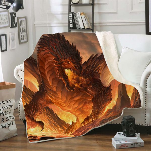 

softbatfy dragon fleece throw blanket sofa bedding blankets drop ship