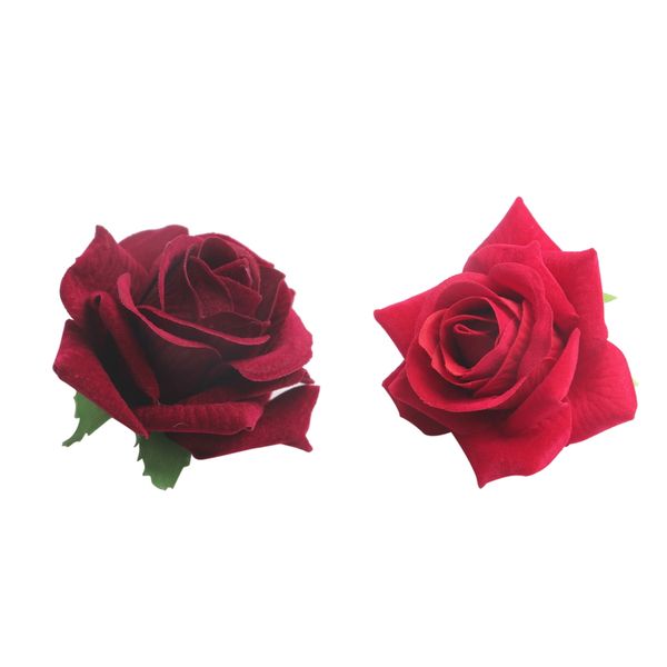 

20 pieces fake velvet rose flower heads wedding parties party decor