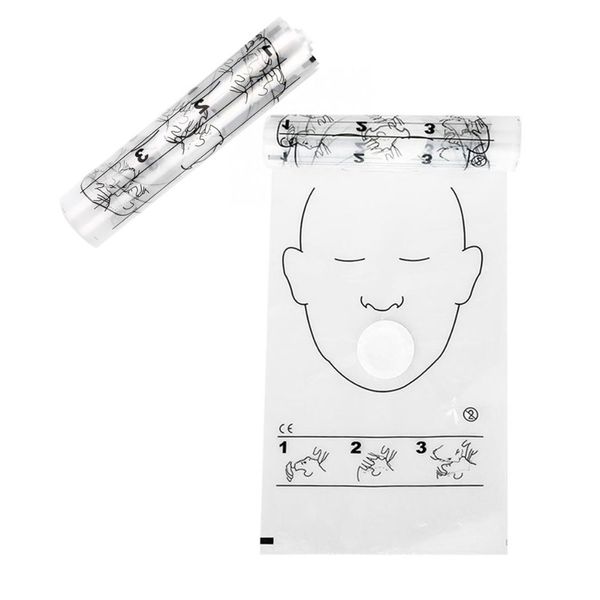 

12 rolls cpr resuscitator mask breakpoint package first aid face shield aed training safe artificial respiration health care