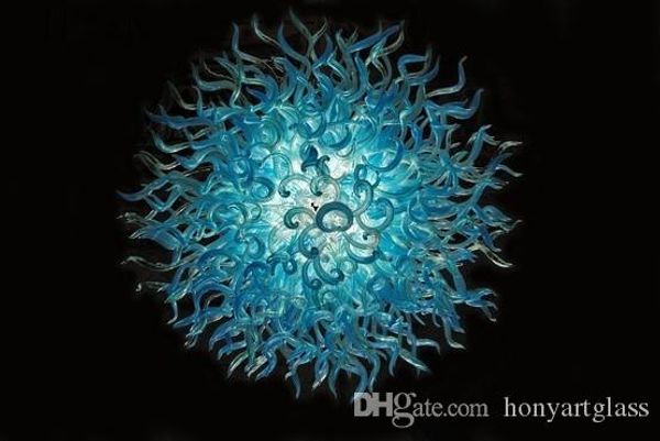 

ac led 100% hand blown artistic lamp modern novelty lighting blue colored glass chandeliers