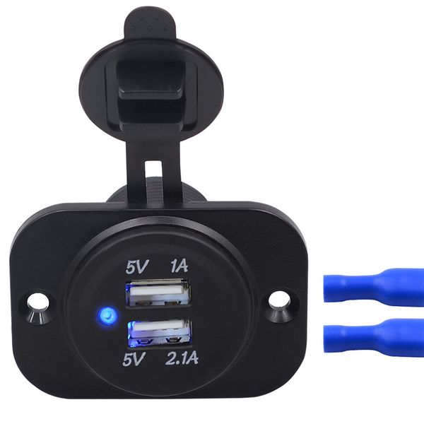 

auto truck socket motorcycle universal led indicator accessories dual usb 12v eco-friendly car charger cigarette lighter boat