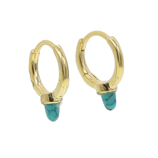 

2019 gold filled minil delicate 925 sterling silver turquoises white opal jewelry for women trendy mini spike cute hoop earrings, Golden;silver