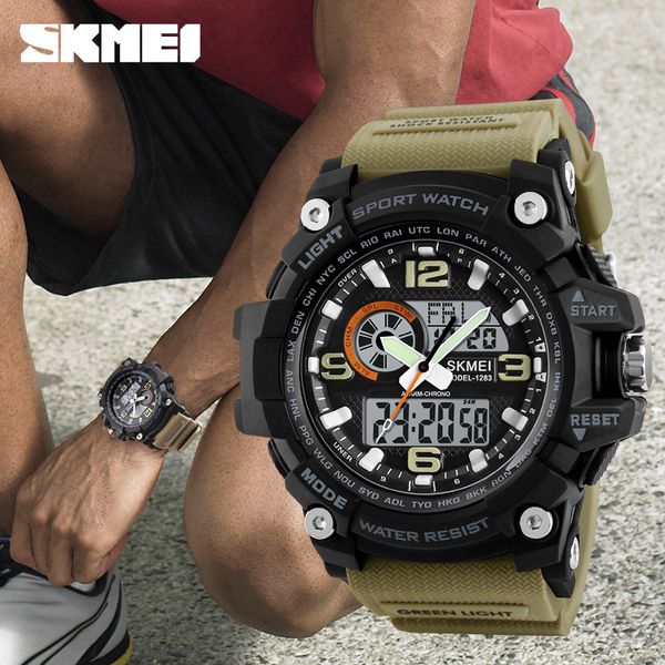 

always american factory direct sports watch waterproof electronic watch multi-function mens watch foreign trade mens, Slivery;brown