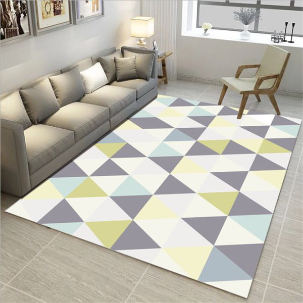 

aovoll area rug for living room modern geometric non-slip carpet rugs for children rooms mechanical wash 100% polyester